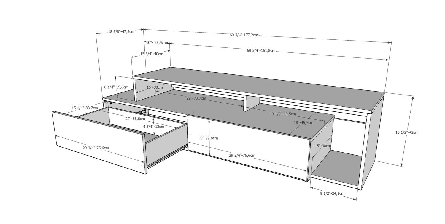 Nexera Tonik 72 in TV Stand, White
