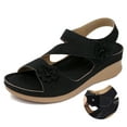 thumbnail image 5 of FAMITION Womens Wedge Sandals Open Toe Platform Sandals Comfort Hollow Out Summer Shoes, 5 of 6