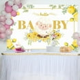 thumbnail image 2 of Little Lamb Yellow Floral Leaf Baby Shower Backdrop, 2 of 7
