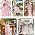 thumbnail image 7 of Xukmct Fabric Bridal Birthday Party Table Runner Cheesecloth Table Runner for Wedding Birthday Party, 35x70 inch, 7 of 7