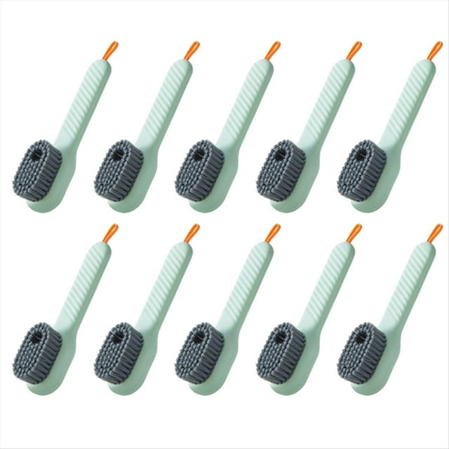 Cepillo Líquido Multifuncional para Zapatos, Cepillo de Limpieza Tipo Prensa, Herramienta de Limpieza, Cepillo de Limpieza de Ropa de Cerdas Suaves, Verde
