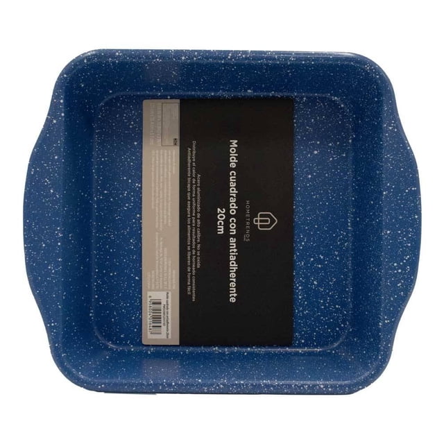 Molde Cuadrado Home Trends de Acero Aluminizado con Antiadherente 22x25.4 cm Azul