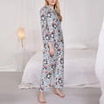 thumbnail image 3 of Picia I Love USA Pattern Women’s Long-Sleeve Sleepwear Set - Soft 2-Piece Loungewear with Pockets, Comfy PJs for Relaxing Nights-Medium, 3 of 7