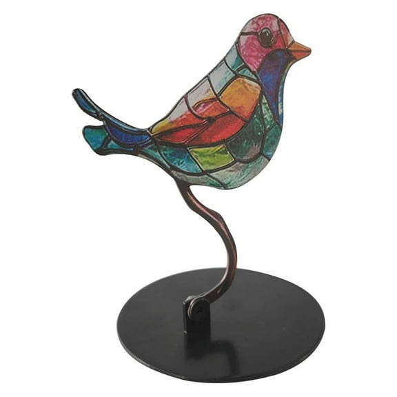 Painting Glass Bird Decor Decorative Birds,Stained Glass Bird Decorative Figurines, Miniature Bird Figurines,Outdoor and Indoor Bird Statues and Figurines - Bird Decorations for Home and Garden