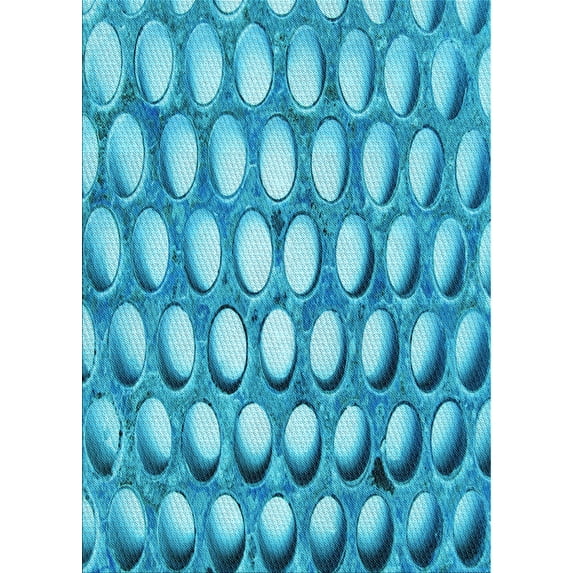 Ahgly Company Indoor Rectangle Patterned Blue Dress Blue Area Rugs, 2' x 3'