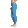 thumbnail image 3 of Columbia Blue Color Leggings Women Poly-Span Solid Color Print Blue Leggings 10, 3 of 8