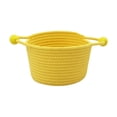 thumbnail image 2 of Dongrere Woven Round Storage Basket with Handles, Desktop Small Bin, Storage Organizer for Bathroom Living Room Bedroom Use, 6.6x4.7 Inch, Yellow, 2 of 6