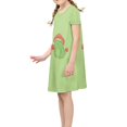 thumbnail image 3 of Xoenoiee Frog and Mushroom Print Kids Girl Short Sleeve Casual T Shirt Dresses Comfy Loose Beach Cover Up Jersey Elegant Dress, Size 3-4 Years, 3 of 6