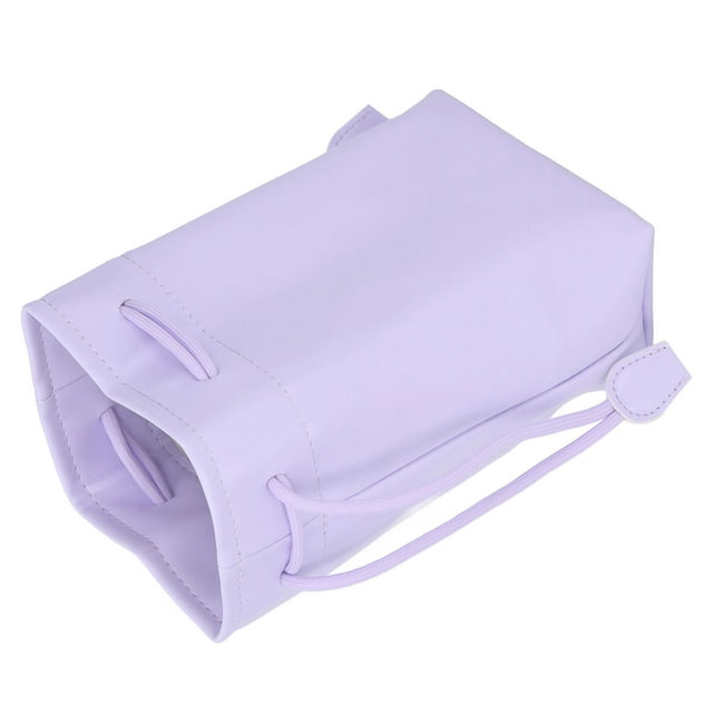 PU Leather Drawstring Pouch Bag, 4.5 X 3 X 7.7in Universal Camera Protective Bag, Portable Instant Camera Film Printer Storage Organizer