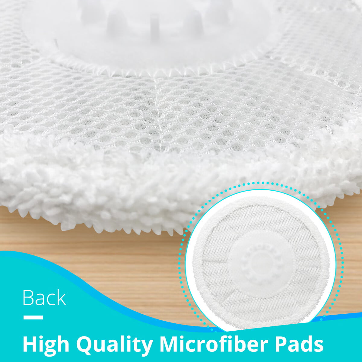 Vacushop Replacement Steam Mop Pads for Shark S7020 / S7000 S7001 Steam Mop, Reusable Steam & Scrub Cleaning Pads, Scrubbing and Sanitizing Rotating