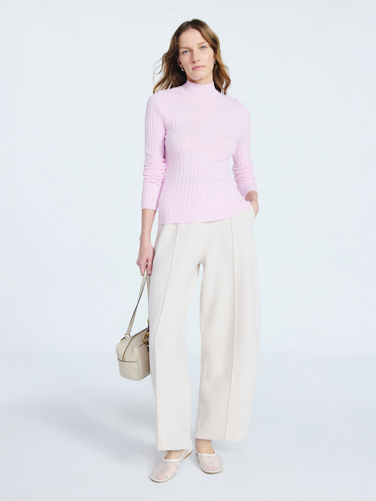 Scoop Women's Ribbed Mockneck Sweater, Lightweight, Sizes XS-XXL