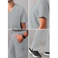 thumbnail image 4 of Adar Addition Go-Basic Scrub Set For Men - Classic V-Neck Scrub Top & Cargo Scrub Pants - A9300 - Silver Gray - 3X, 4 of 7