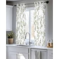 thumbnail image 5 of Green Leaves Sheer Curtains 39 Inch Length 2 Panels Set for Living Room/Bedroom, Summer Botanical Elegant Farmhouse Kitchen Curtains Grommet Semi-Sheer Curtains Drapes Window Treatments 27.5"x39"x2, 5 of 7
