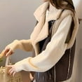 thumbnail image 4 of GigrtiJin Women's Sherpa Lined Leather Vest Jacket Fall Winter Zip up Sleeveless Warm Comfy Coat with Pockets, 4 of 9