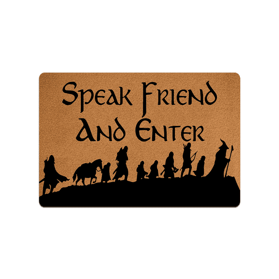 IFHUH speak friend and enter Doormat Home and Office Decorative Indoor/Outdoor/Kitchen Mat Non-Slip Rubber 30"(L) by 18"(W)