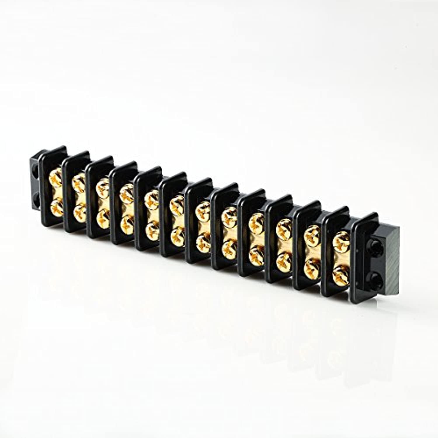 12 POSITION HD 20A WIRE CONNECOR SCREW BARRIER GOLD TERMINAL STRIP
