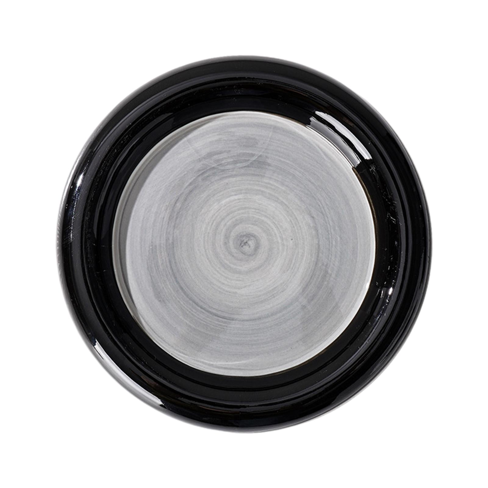 Ceramic Cat Bowl Wide and Flat Dish Durable Stable Cat Food Dish Cat Plates for Small and Medium Pet Cats Small Animals Puppy , Round Large