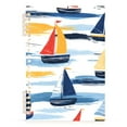 thumbnail image 7 of FORMRS 1-Subject Spiral Notebook 8" x 5" College Ruled 60 Refillable Sheet A5 Hard Cover, Orange Hand Drawn Sailboats, 7 of 7
