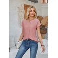 thumbnail image 6 of Eternatastic Womens Short Sleeve Eyelet Embroidery Tops Crewneck Knit Solid Loose Casual Basic T Shirts Tee Blouses, 6 of 6