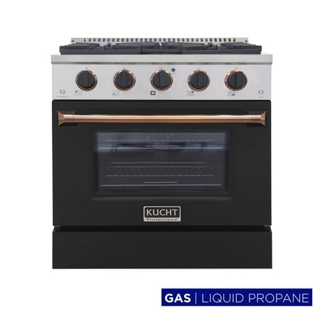Kucht Professional 30" Stainless Steel Propane Gas Range in Rose Gold/Silver
