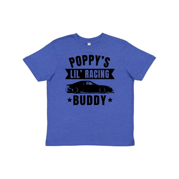 Inktastic Poppy's Lil' Racing Buddy with Car Silhouette Youth T-Shirt
