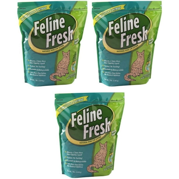 "Feline Fresh Natural Pine Cat Litter, 7lb, 3 Pack"