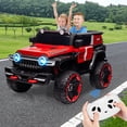 thumbnail image 2 of 2-Seater Ride-On Car with Remote Control, 4WD Off-Road Truck, 12V Electric Battery Powered Ride-On Toy, 25W Dual Motor, Spring Suspension, 3-Speed, Decor Spare Tire, 2 of 6