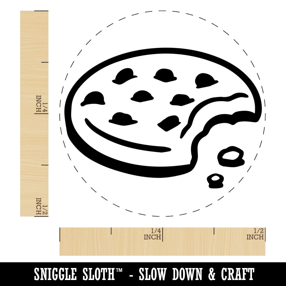 Chocolate Chip Cookie with Crumbs Self-Inking Rubber Stamp Ink Stamper - Dry Pad (No Ink) - Mini 1/2 Inch