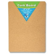 Flipside Cork Bulletin Board, 12" x 18" x 1/2", Wood Frame With Brown Finish