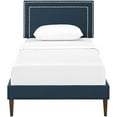 thumbnail image 5 of Modern Contemporary Urban Design Bedroom Twin Size Platform Bed Frame, Fabric, Navy Blue, 5 of 5