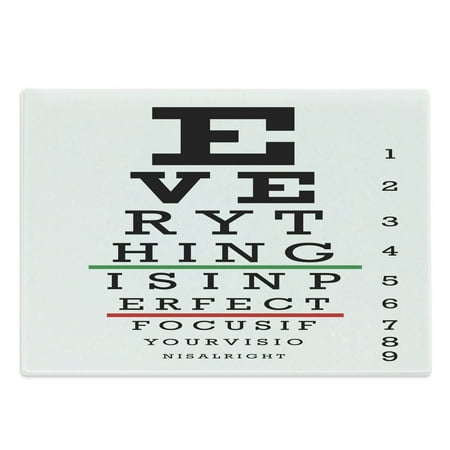 

Eye Chart Cutting Board Everything is in Perfect Focus if Your Vision is Right Decorative Tempered Glass Cutting and Serving Board in 3 Sizes by Ambesonne