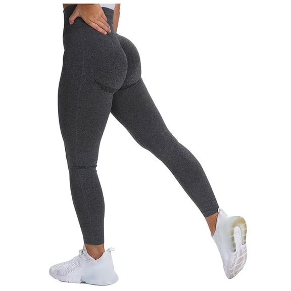 QLEICOM Womens Yoga Pants Capri Leggings Pure Color Hip-lifting Sports Fitness Yoga Leggings Running High-waist Workout Leggings Athletic Pants Tummy Control Leggings Black M
