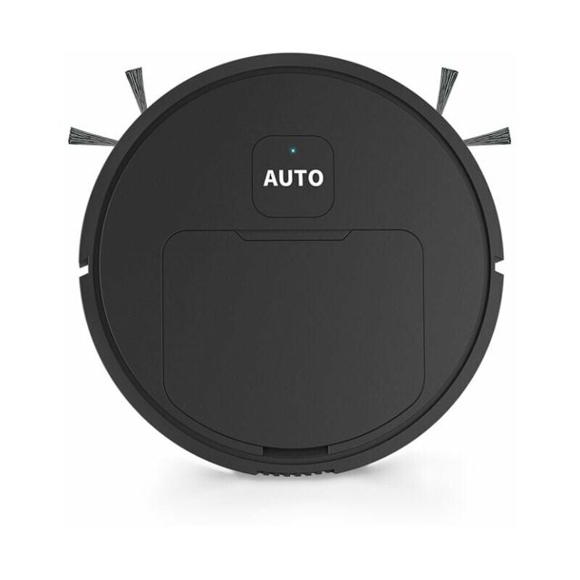 Aspirador robot, Aspirador doméstico inteligente creativo, Mini robot de barrido, Aspirador automático recargable y trapeador (Negro)
