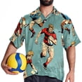 thumbnail image 4 of Football Men's Short Sleeve Beach Shirts Button Down Poplin Casual Printed Summer Unisex, 4 of 6