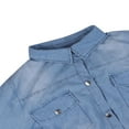 thumbnail image 3 of Robe Chemise Tunique à Manches Longues en Denim pour Femmes, 3 of 10