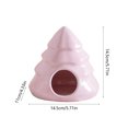 thumbnail image 4 of Qocolcyl Pink Ceramic Christmas Tree Hamster House, Pinaster Shaped Small Pet Hideout Bed, Breathable Cooling Habitat For Hamsters, Gerbils And Small Rodents, 4 of 7