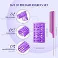 thumbnail image 2 of Rollo de pelo Syhood, 12 piezas, a presión, tamaño grande, morado con peine, 2 of 6