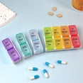 thumbnail image 2 of Portable Medicine Case Medicine Box Pill Organizer Pill Box Moisture-Proof Pill Case Medication Reminder Portable Travel Container for Vitamins Fish Oil Compartments, 2 of 6