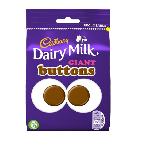 Cadbury Dairy Milk Giant Buttons Chocolate Bag 119g (2 Bag)
