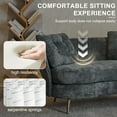 thumbnail image 5 of Holaki 64" Upholstered Fiber Loveseat Sofa with with Cushions and Golden Metal Legs, Home Upholstered Double Couch Livingroom Loveseat, Grey, 5 of 6