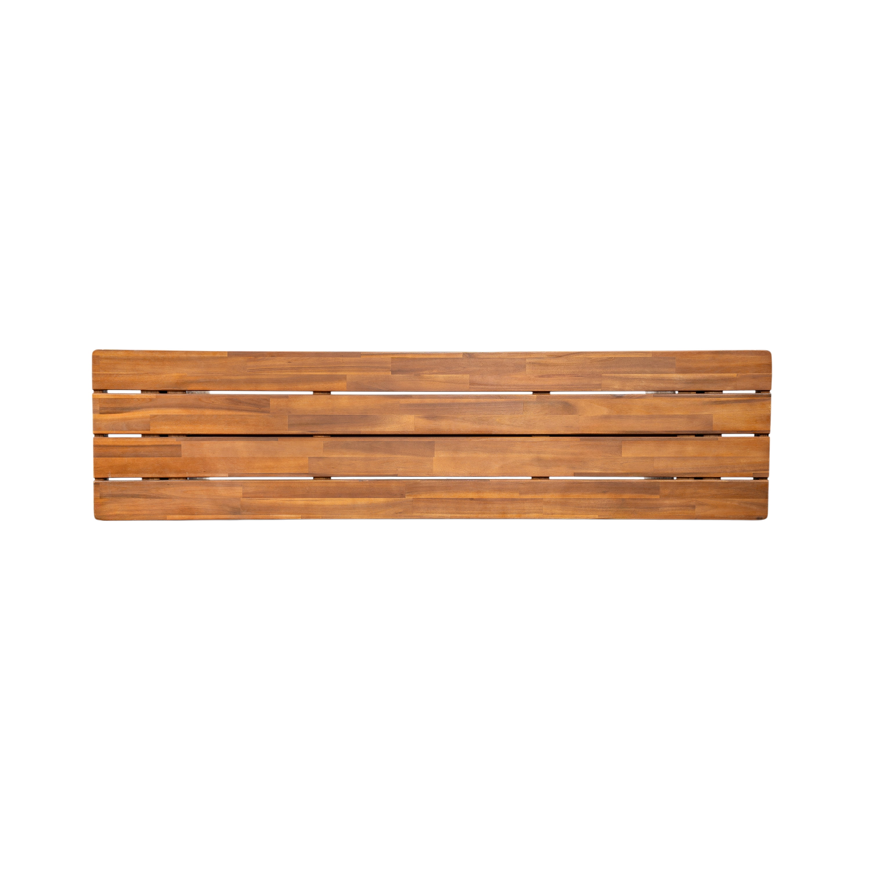 Bench 1 Piece, Outdoor Acacia Wood Bench with Brown Wicker for Patio Garden, Teak
