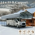 thumbnail image 6 of SUMMIT LIVING 14 x 35 ft Metal RV Carport with Galvanized Roof, Heavy Duty Outdoor Garage and Shelter, 6 of 13