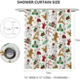 thumbnail image 3 of Cortina de ducha de Navidad para baño, diseño de pan de jengibre, hombre, estrellas, renos, muñeco de nieve, decoración de baño, lavable, duradera, tela de poliéster, 3 of 4