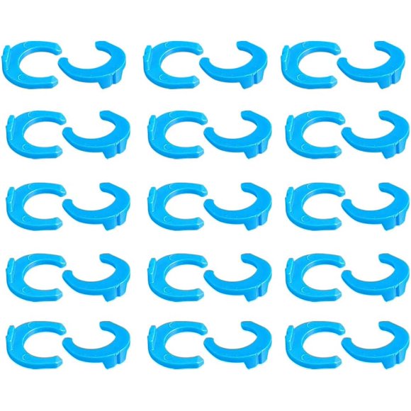 YQHWQ Pack of 30 6.35 mm (1/4 Inch) Blue Sealing Clips for RO Reverse Osmosis Water Filter Fittings PE Pipe Fitting Filter System Accessories