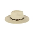 thumbnail image 2 of Karen Keith  Braided Toyo Fedora Sun Hat with Leopard Hat Band (Women), 2 of 4