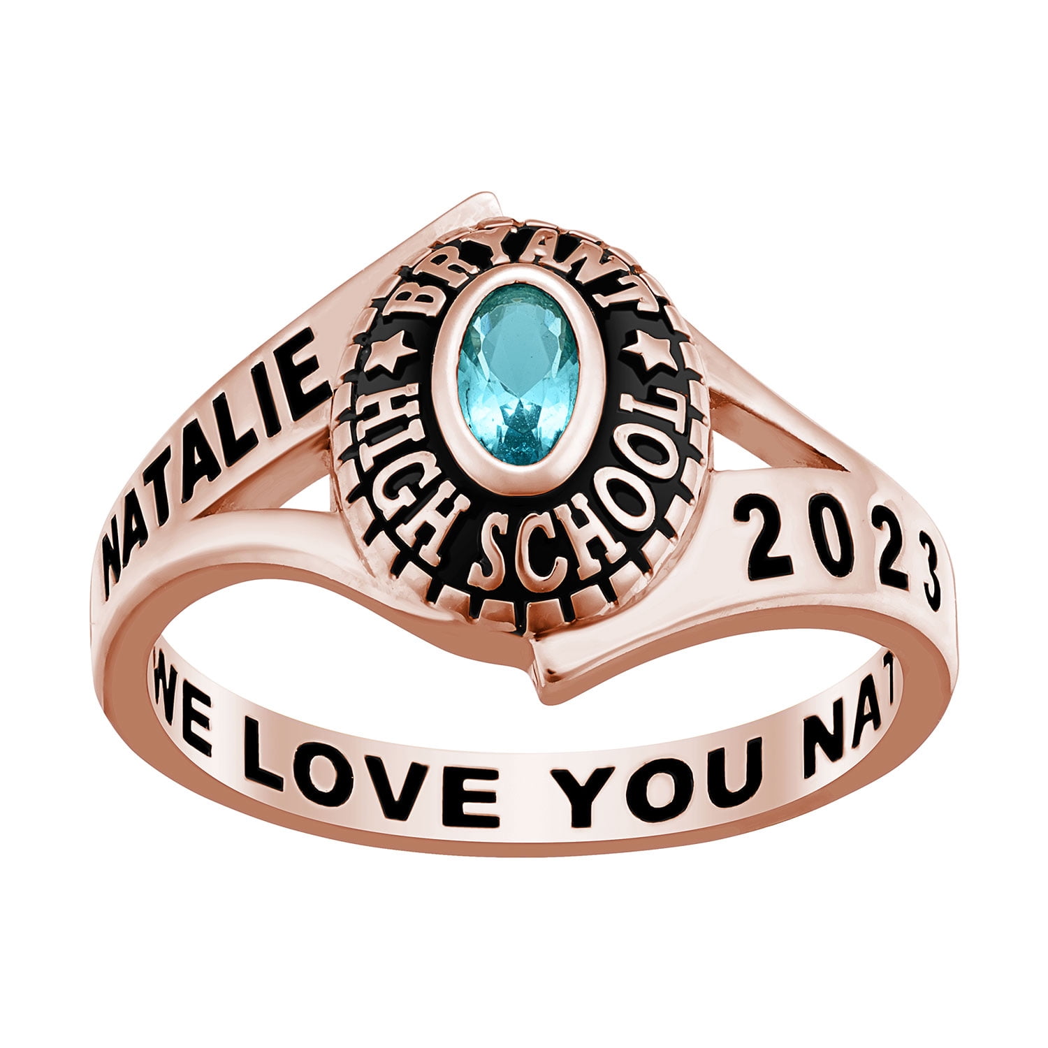 Freestyle Class Rings Personalized Women's Platinum, Gold, or Rose