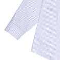 thumbnail image 4 of EQWLJWE Boys' Long Sleeve Dress Shirts Casual Solid Color Stripe Turndown Collar Button-Down Classic Fit First Day of School Shirts Holiday Gift Blue(2-9 Years), 4 of 5