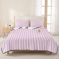 thumbnail image 3 of King Quilt Set 96''x106'', Pink White Stripe Lightweight Bedspread Coverlet Set with 2 Pillow Shams, Modern Minimalist Geometric Striped Breathable All Season Quilt Bedding for Bedroom/Guest Room, 3 of 9