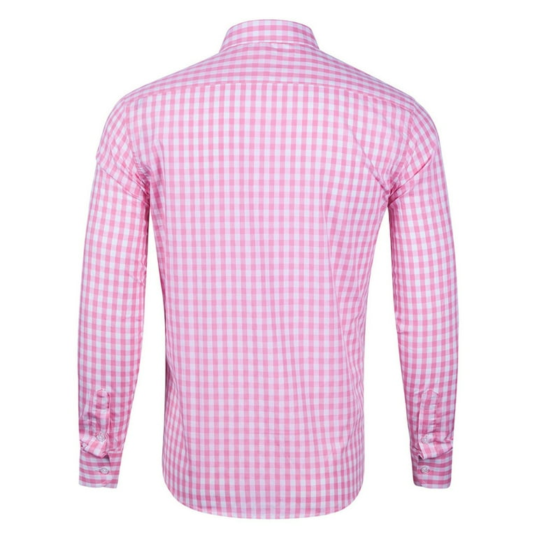 men's pink gingham dress shirt Joseph Turner Pink Gingham Check Shirt