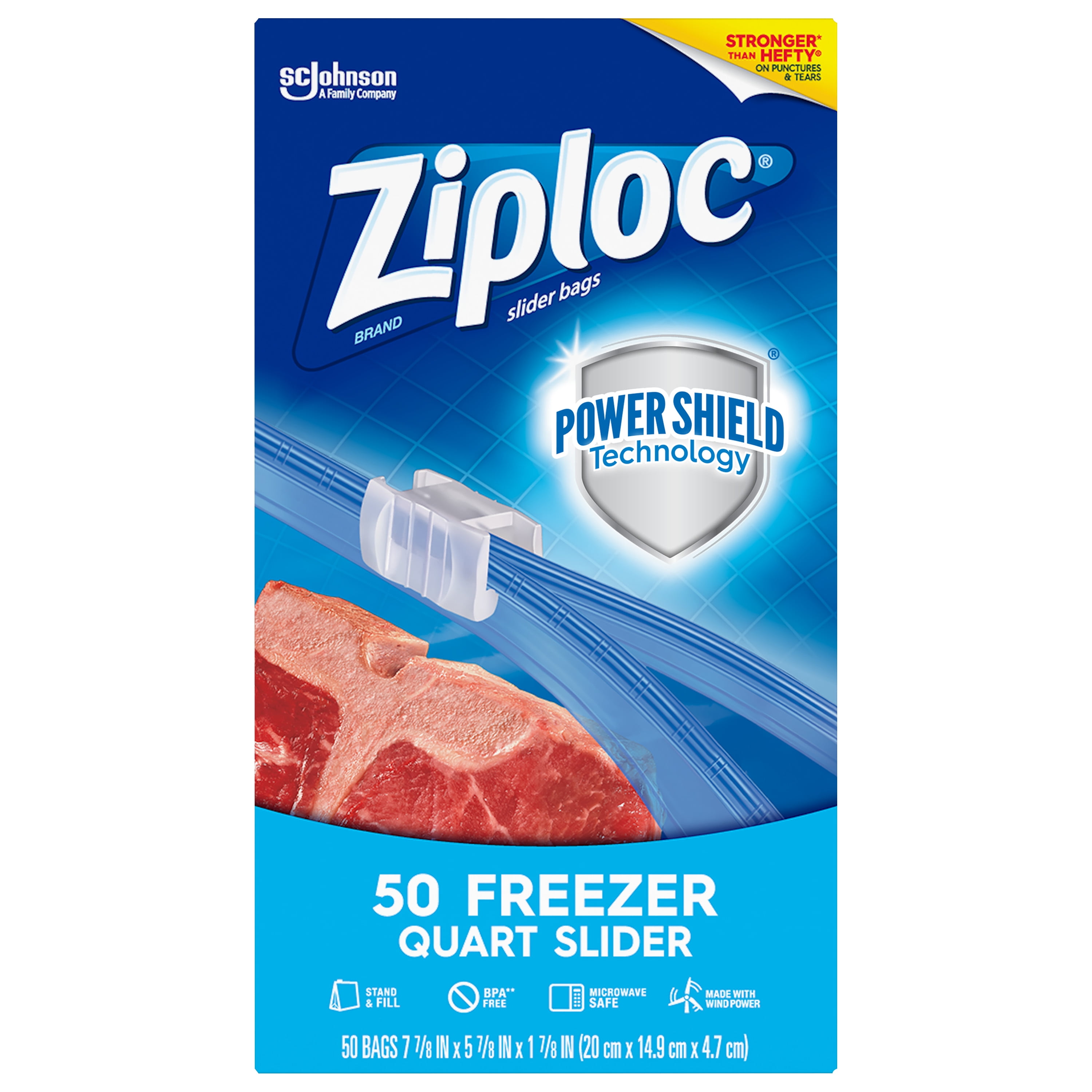 Ziploc® Brand Freezer Bags with Grip 'n Seal Technology, Quart, 100 Count -  Body Logic